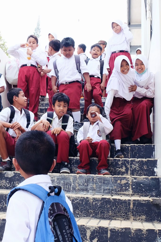 school kids excursion Fort Vredeburg Yogyakarta Java