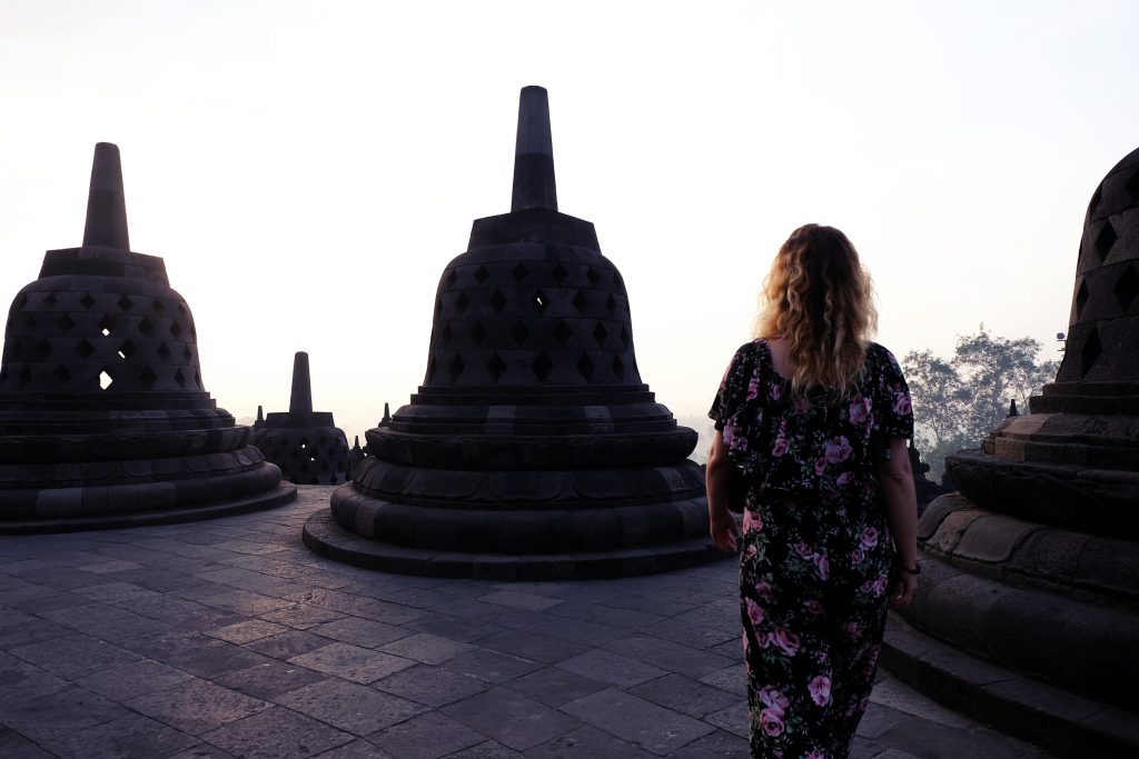 watching sunrise Borobudur Java