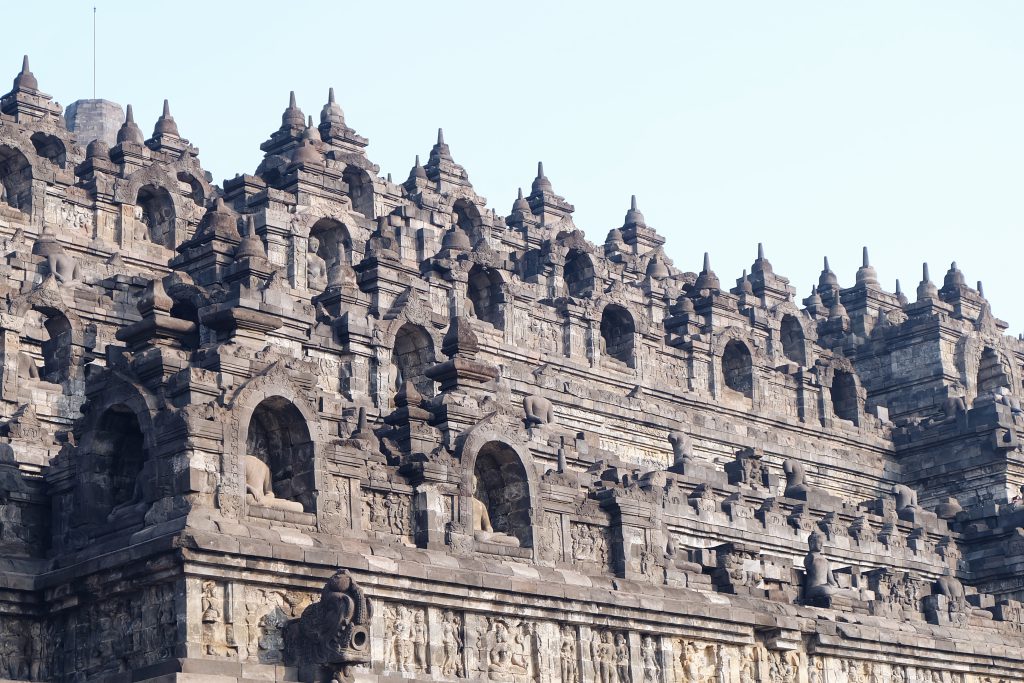 close up Borobudur temple Java