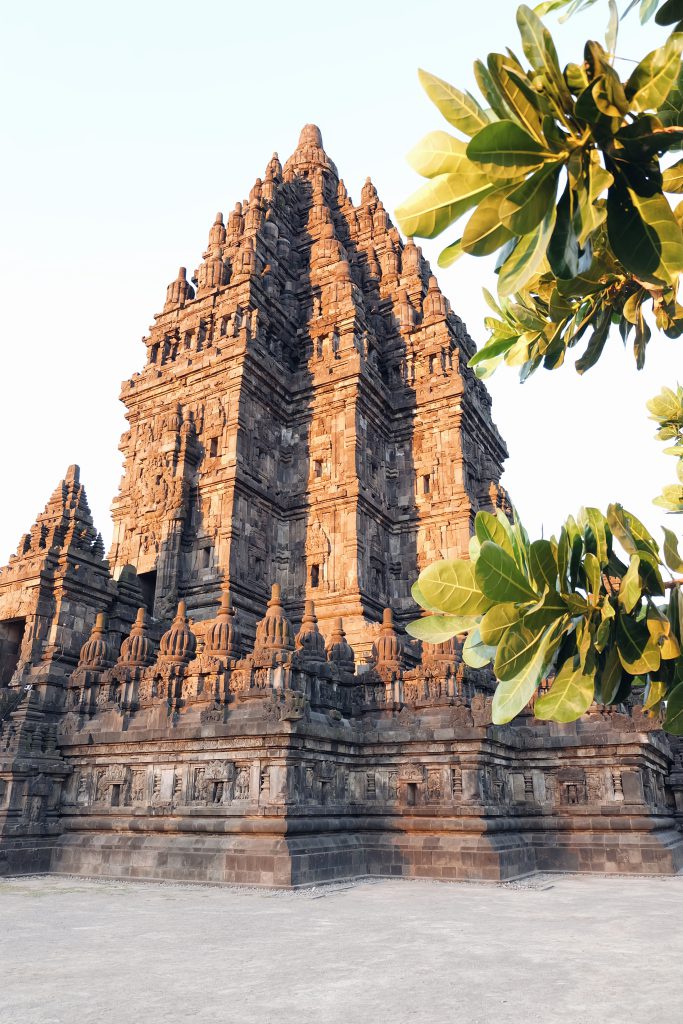 sunset picture Prambanan Java Indonesia